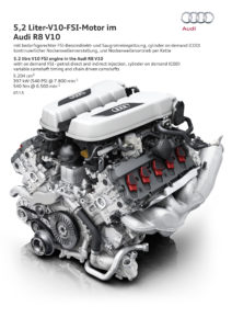 Nuovo motore V10 Audi R8