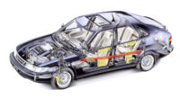 La nuova Saab 900 presentata alla stampa il 21 luglio del 1993.