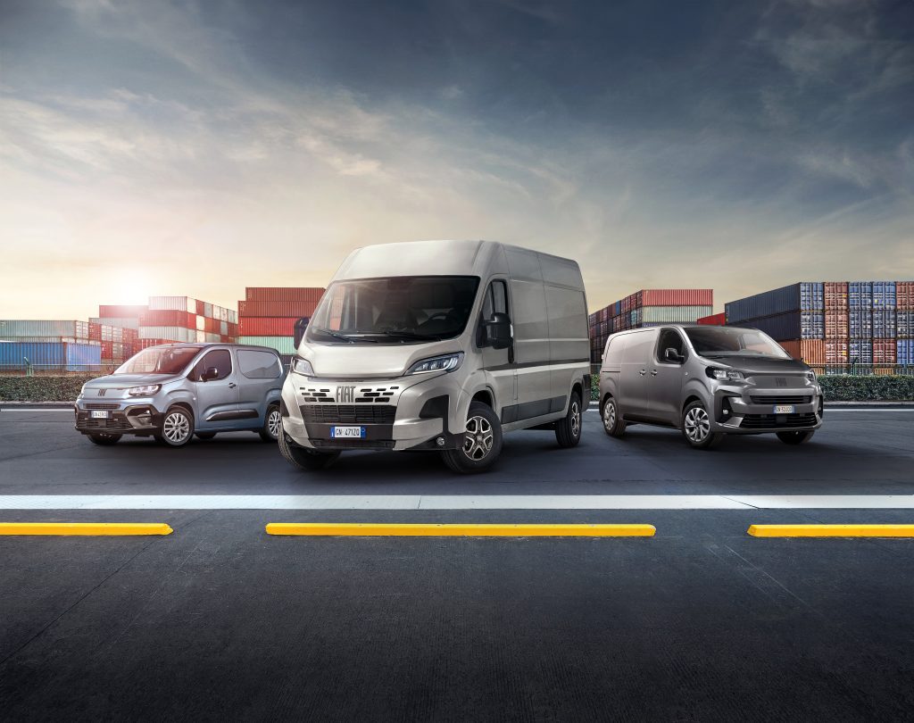 Da sinistra, Fiat Professional Doblò, Ducato e Scudo (foto Stellantis)